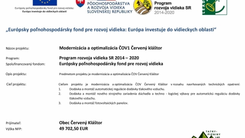 Modernizácia a optimalizácia ČOV1